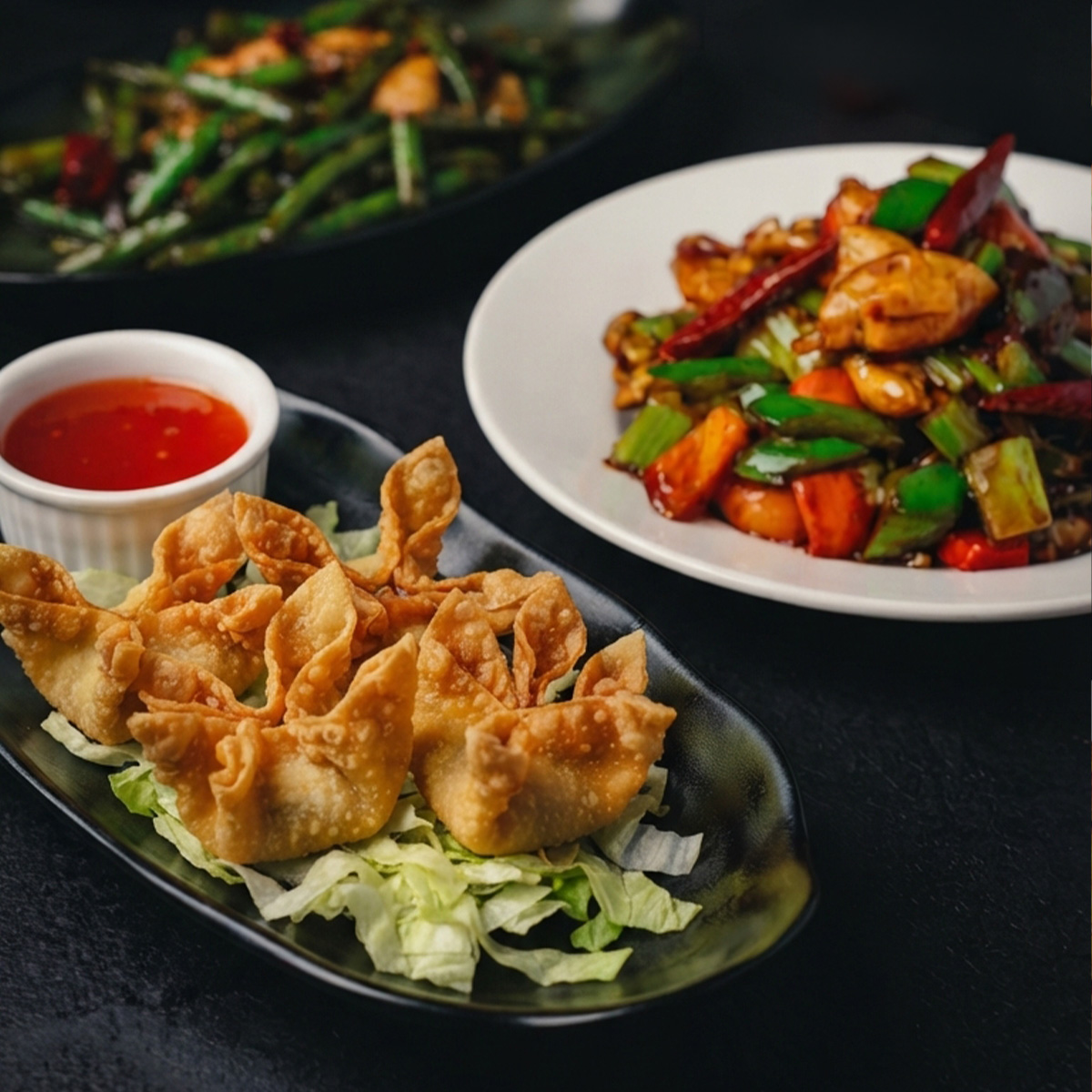 Delicious Chinese cuisine being prepared